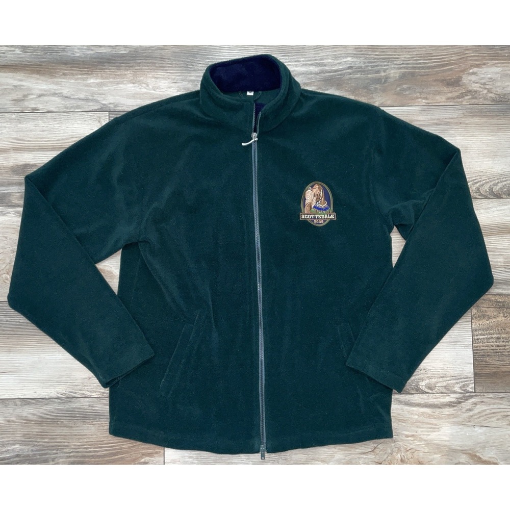 Green Fleece Zip Up Jacket Adult Size‎ M "Scottsdale 2009" Equestrian Horse